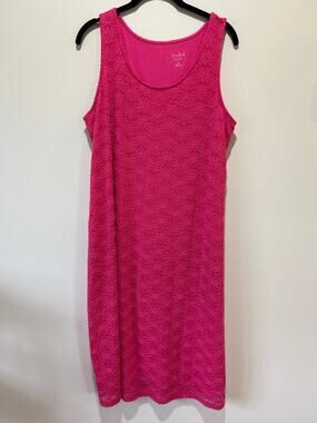 Isabel Maternity pink dress size M tank midi lacey casual party